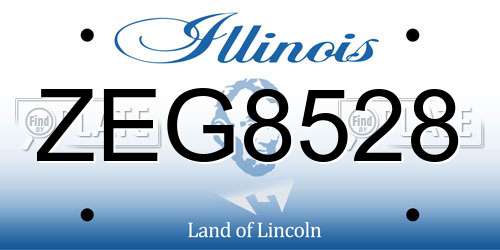 ZEG8528 Illinois License Plate