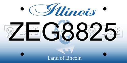 ZEG8825 Illinois License Plate