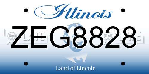 ZEG8828 Illinois License Plate