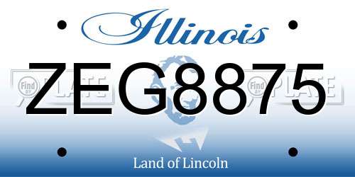 ZEG8875 Illinois License Plate