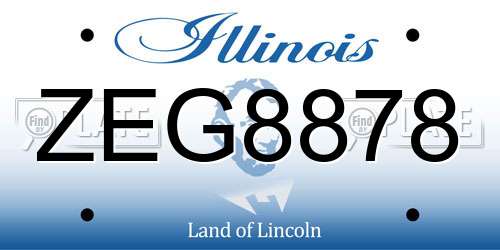 ZEG8878 Illinois License Plate