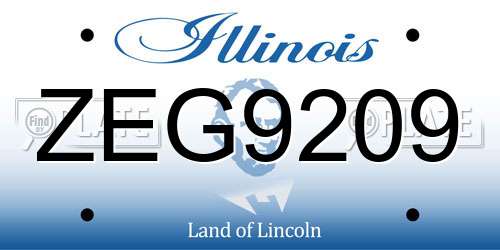 ZEG9209 Illinois License Plate