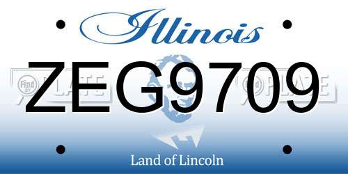 ZEG9709 Illinois License Plate