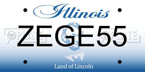 ZEGE55 Illinois License Plate