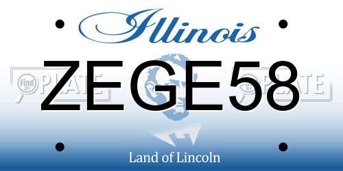 ZEGE58 Illinois License Plate