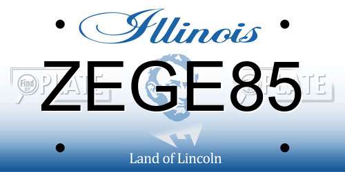 ZEGE85 Illinois License Plate