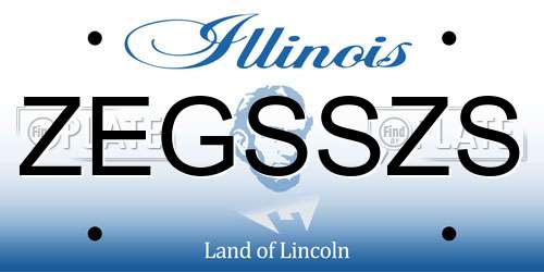 ZEGSSZS Illinois License Plate