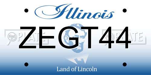 ZEGT44 Illinois License Plate
