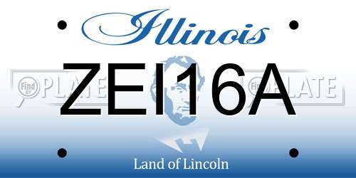ZEI16A Illinois License Plate