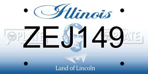 ZEJ149 Illinois License Plate