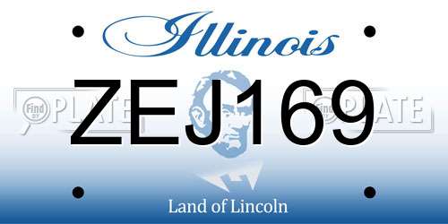 ZEJ169 Illinois License Plate