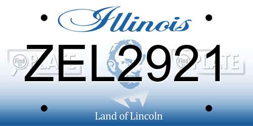 ZEL2921 Illinois License Plate