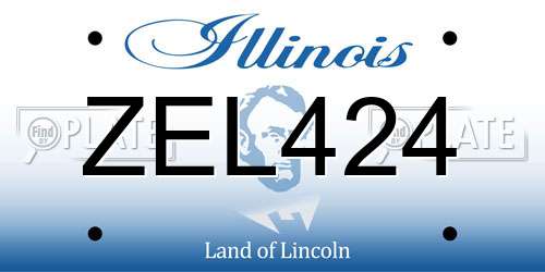 ZEL424 Illinois License Plate