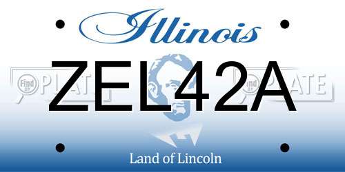 ZEL42A Illinois License Plate