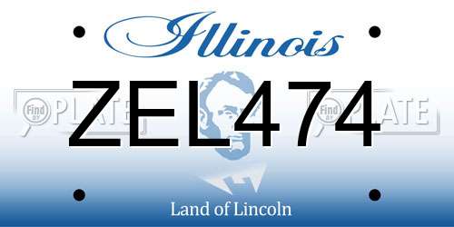 ZEL474 Illinois License Plate