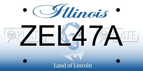 ZEL47A Illinois License Plate