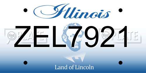 ZEL7921 Illinois License Plate