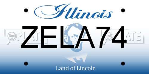 ZELA74 Illinois License Plate
