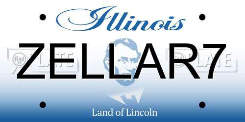 ZELLAR7 Illinois License Plate