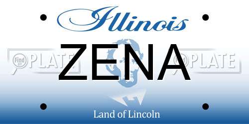 ZENA Illinois License Plate