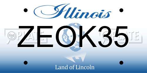 ZEOK35 Illinois License Plate