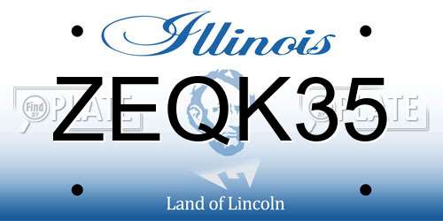 ZEQK35 Illinois License Plate