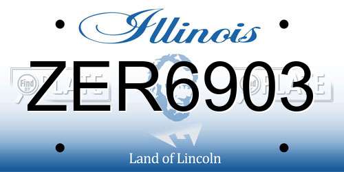 ZER6903 Illinois License Plate