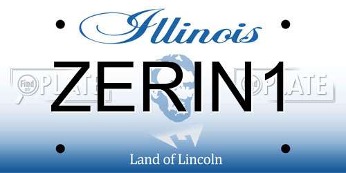 ZERIN1 Illinois License Plate