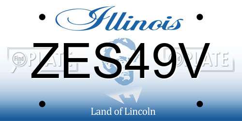 ZES49V Illinois License Plate