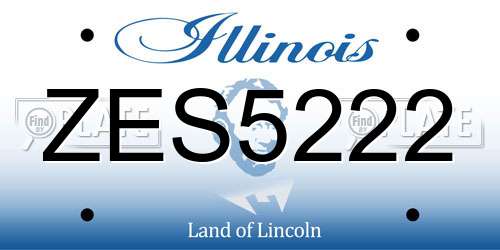 ZES5222 Illinois License Plate