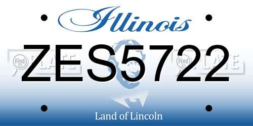 ZES5722 Illinois License Plate