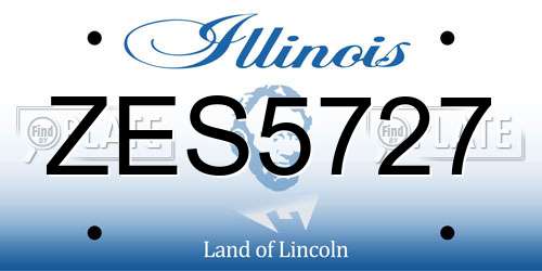 ZES5727 Illinois License Plate