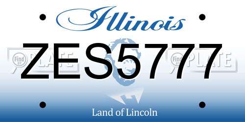 ZES5777 Illinois License Plate