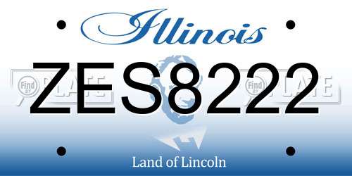 ZES8222 Illinois License Plate