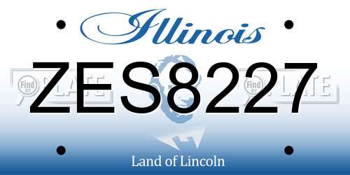 ZES8227 Illinois License Plate