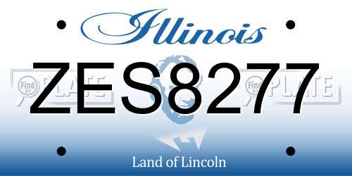 ZES8277 Illinois License Plate