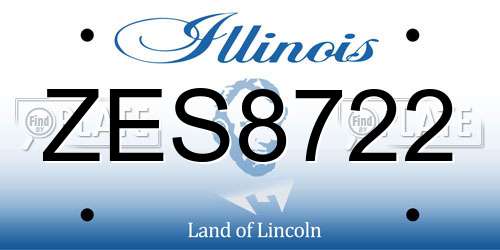 ZES8722 Illinois License Plate