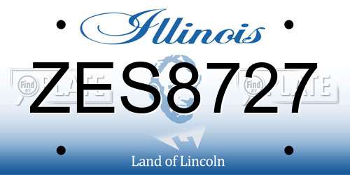 ZES8727 Illinois License Plate
