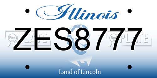 ZES8777 Illinois License Plate