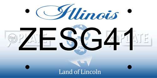 ZESG41 Illinois License Plate