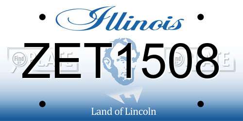 ZET1508 Illinois License Plate