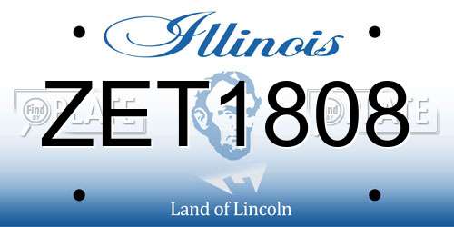 ZET1808 Illinois License Plate