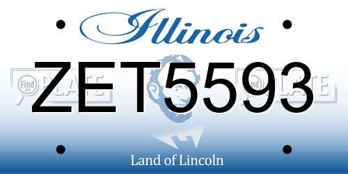 ZET5593 Illinois License Plate
