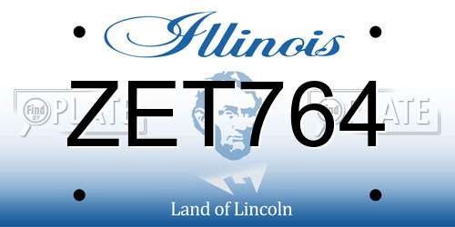 ZET764 Illinois License Plate