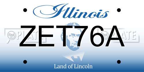 ZET76A Illinois License Plate