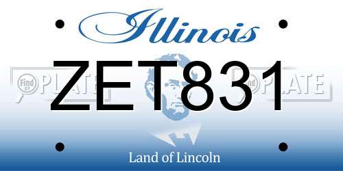 ZET831 Illinois License Plate