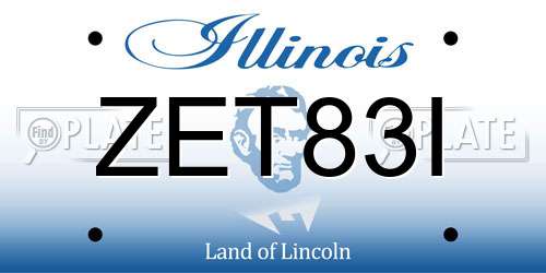 ZET83I Illinois License Plate