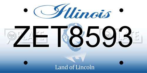 ZET8593 Illinois License Plate