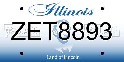 ZET8893 Illinois License Plate