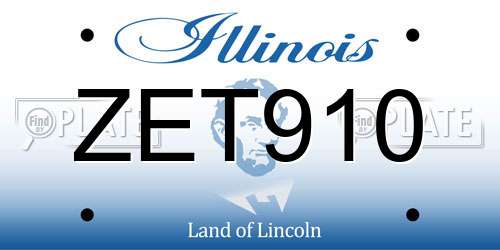 ZET910 Illinois License Plate